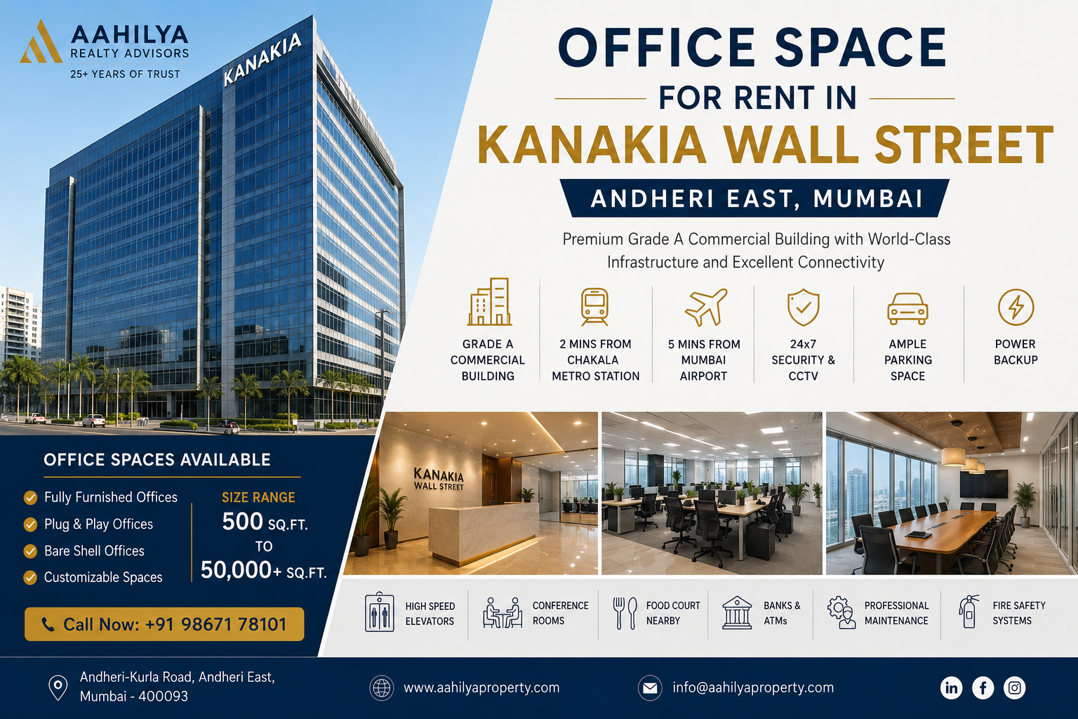 Office Space for Rent in Kanakia Wall Street, Andheri East, Mumbai