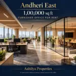 AI reference illustration of a 1,00,000 sq ft furnished office for rent in Andheri East