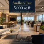 AI reference illustration of a 5,000 sq ft furnished office for rent in Andheri East
