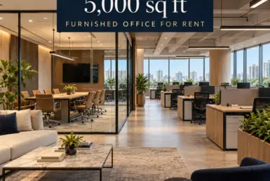 AI reference illustration of a 5,000 sq ft furnished office for rent in Andheri East