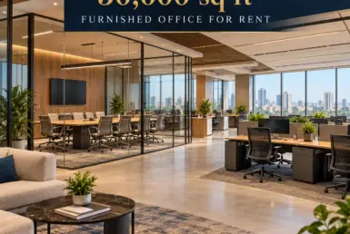 AI reference illustration of a 50,000 sq ft furnished office for rent in Andheri East