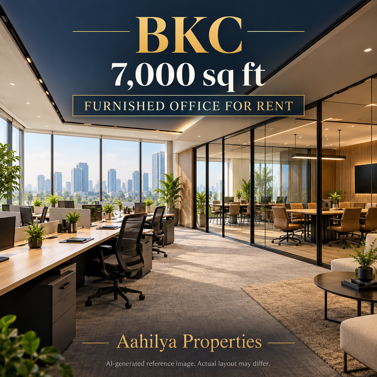 AI reference image: furnished office for rent in BKC
